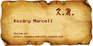 Kozáry Marcell névjegykártya